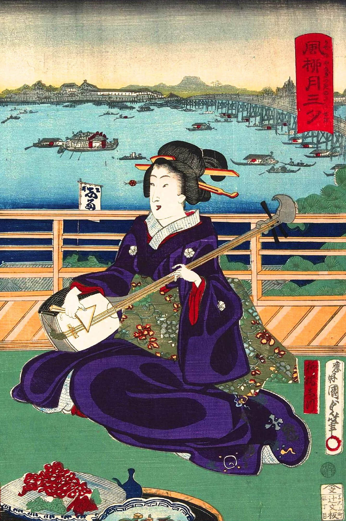 Ukiyoe painting - Yanagibashi geisha