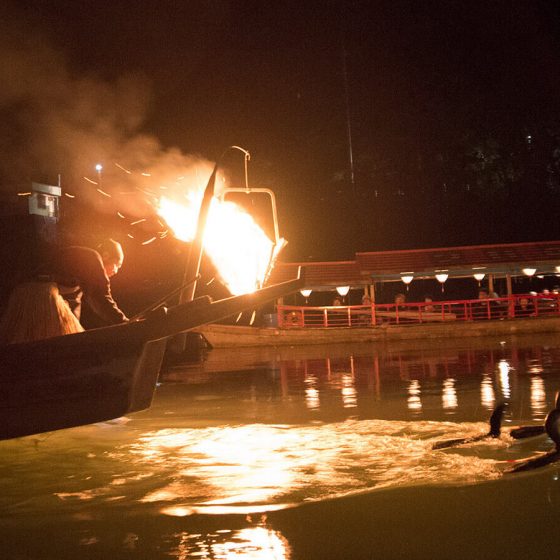 Pesca con cormorán en el río Kiso